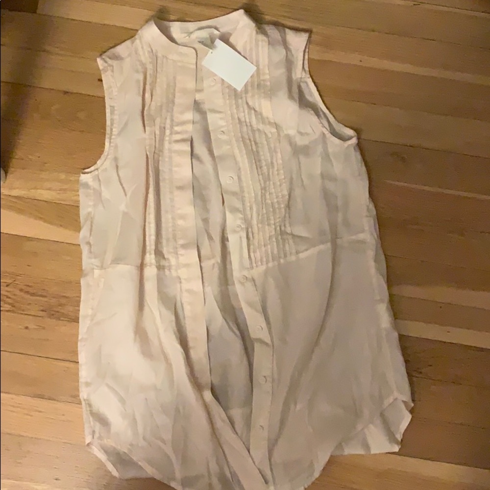 H&M nude/sheer pink/ beige button down